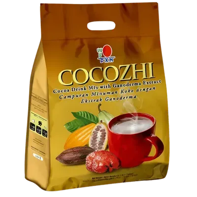 Niños disfrutando de una taza de Cocozhi de DXN, la bebida de chocolate saludable que apoya la nutrición y el desarrollo familiar.